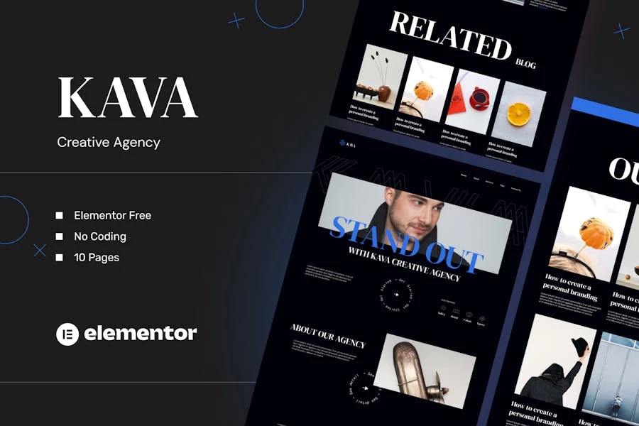 Kava - Template Kits Elementor para Agencia creativas