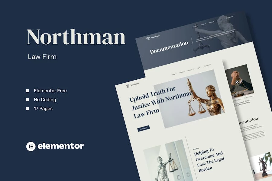 Northman - Template Kit Elementor para bufete de abogados