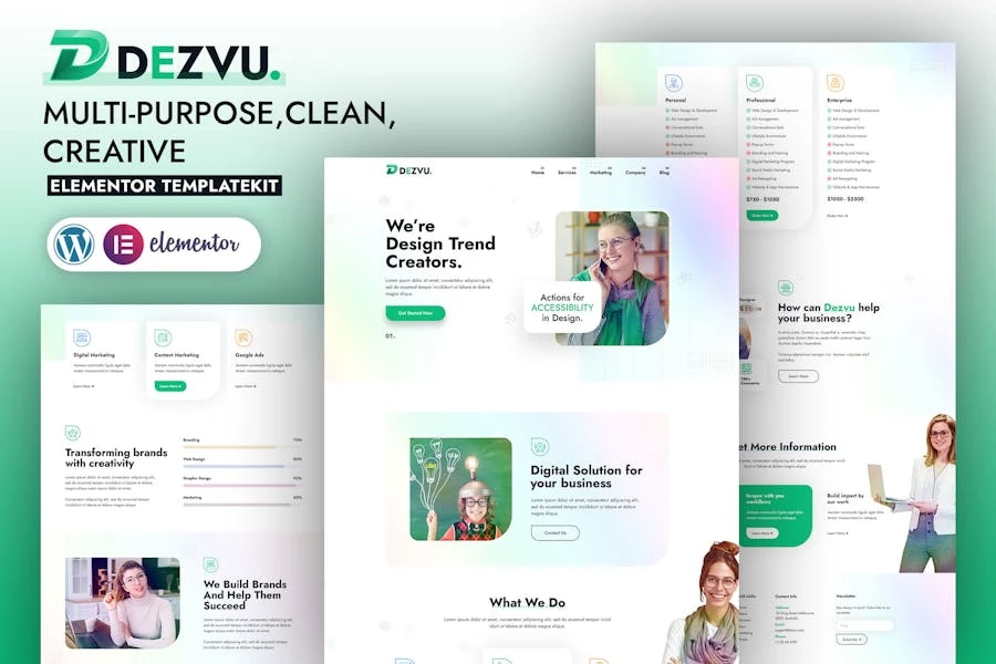 DezVu - Template Kit Elementor de agencia creativa