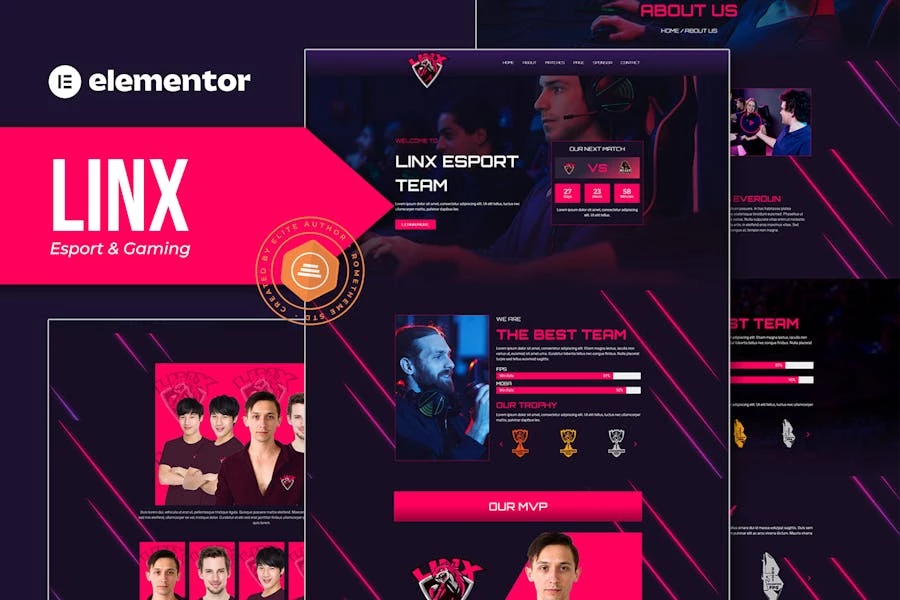 Linx - Template Kit de Elementor de Esport & Gaming