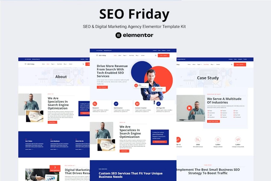 SEO Friday: kit de plantillas Elementor Pro para agencia de SEO y marketing digital