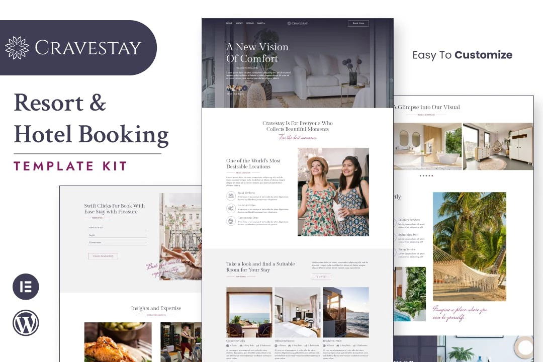 Cravestay ? Kit de plantillas Elementor para hoteles y complejos turísticos de lujo