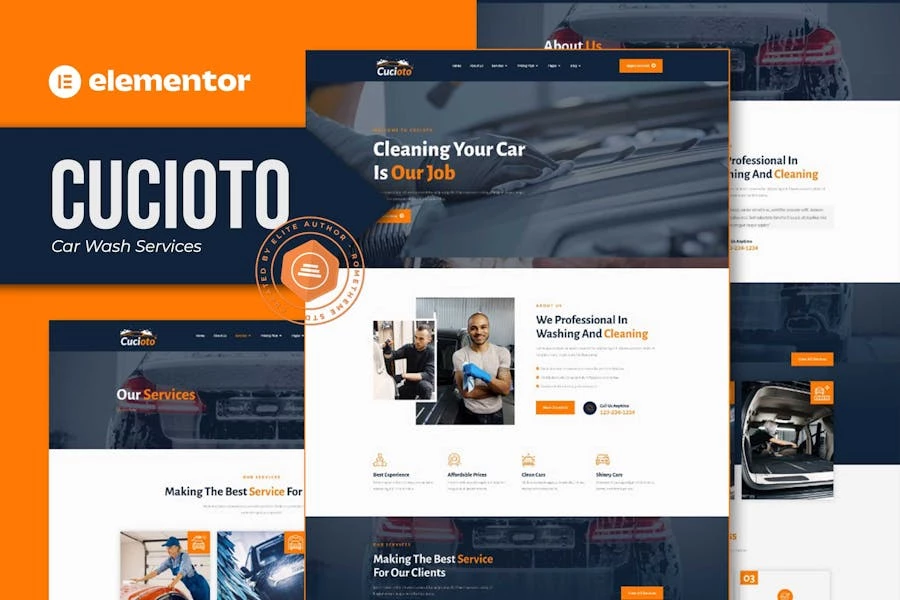 Cucioto - Template Kit Elementor para servicios de lavado de autos