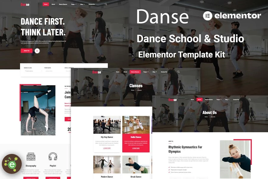 Danse - Template Kit Elementor para escuela y estudio de baile