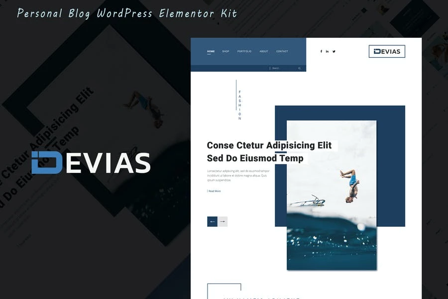 Devias - Kit de plantillas Elementor Pro para blogs y revistas
