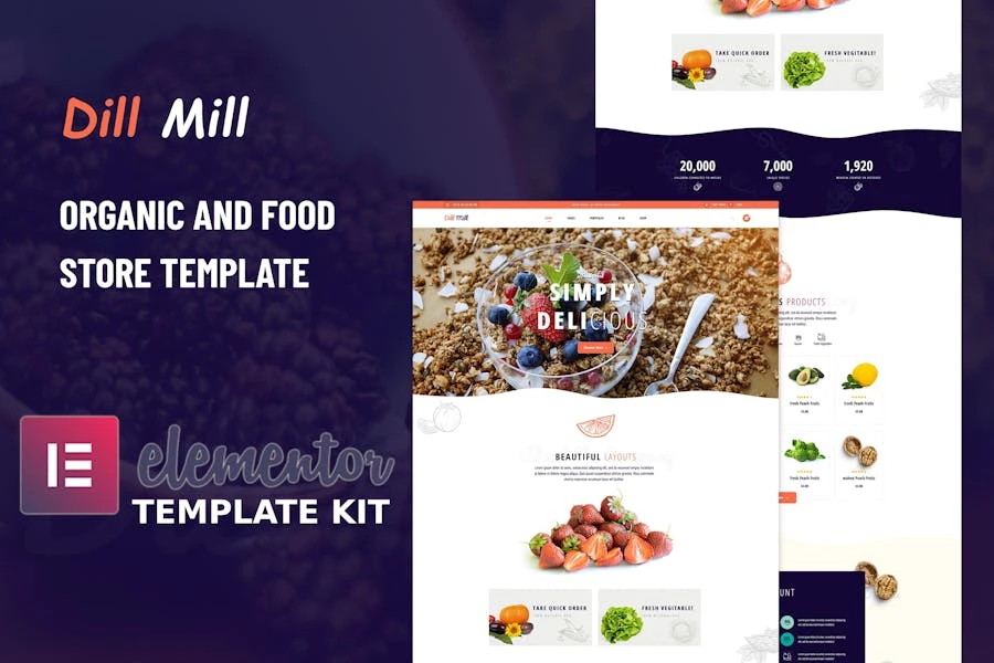 Dillmill - Template Kit Elementor para tiendas de alimentos orgánicos
