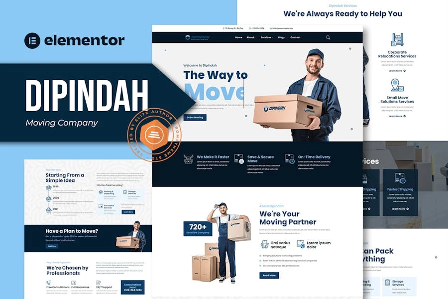 Dipindah - Template Kit Elementor para empresa de mudan