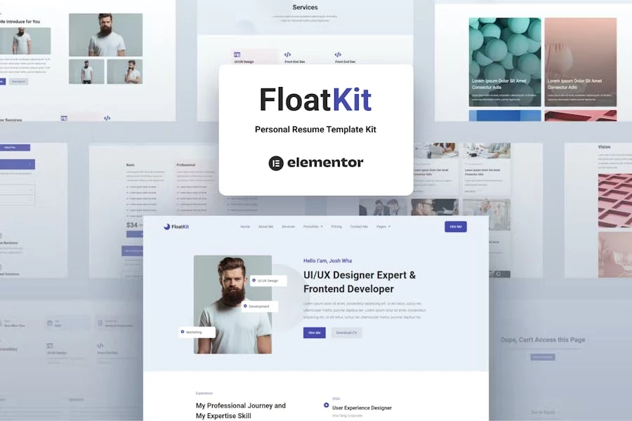 FloatKit - Kit de plantillas de currículum personal Elementor