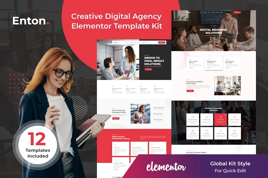 Enton - Template Kit Elementor para Agencia creativas