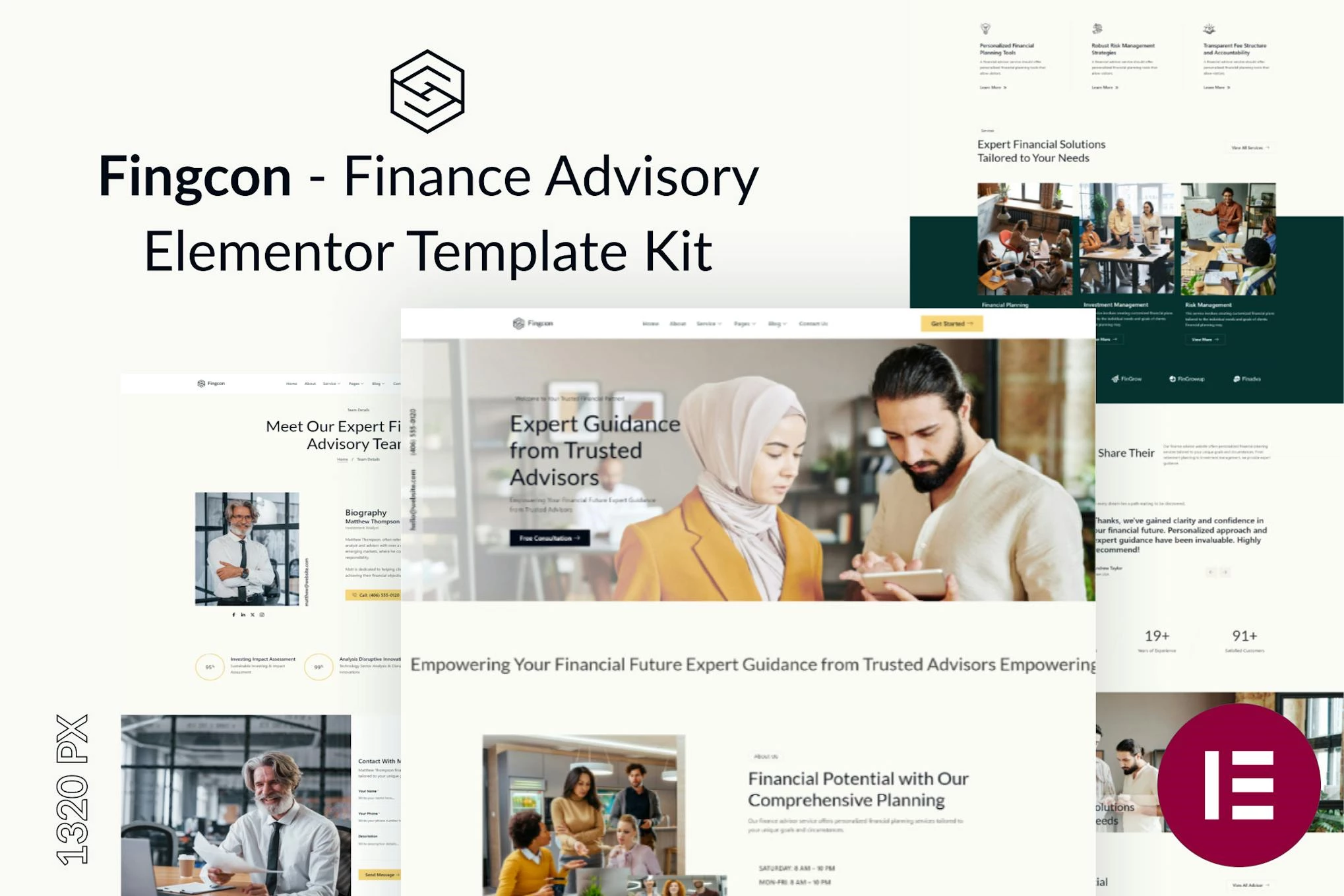 Fingcon - Kit de plantillas Elementor para asesoramiento financiero