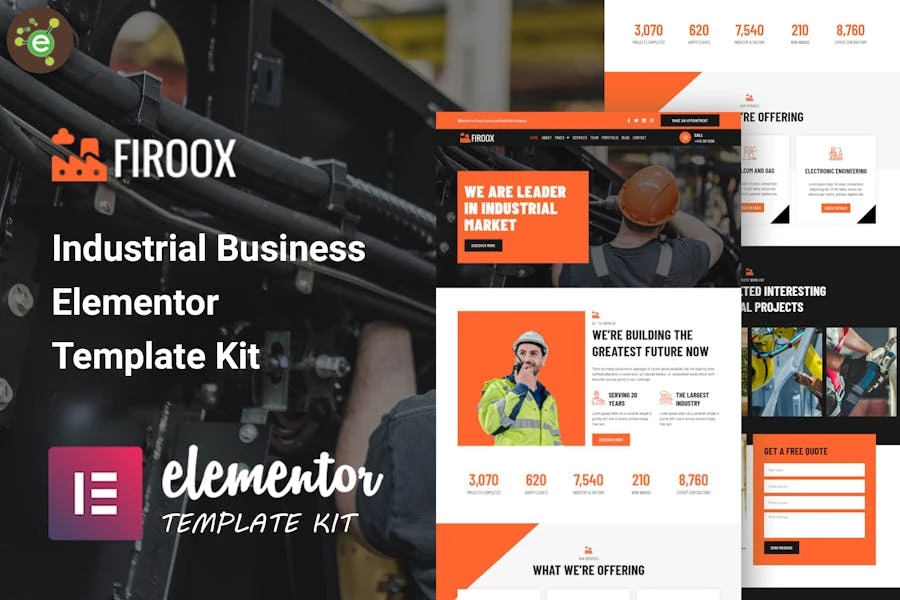 Firoox - Template Kit Elementor para empresas industriales