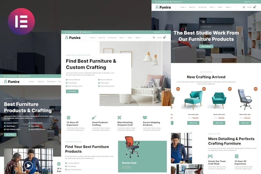 Funira - Template Kit Elementor para muebles artesanales personalizados