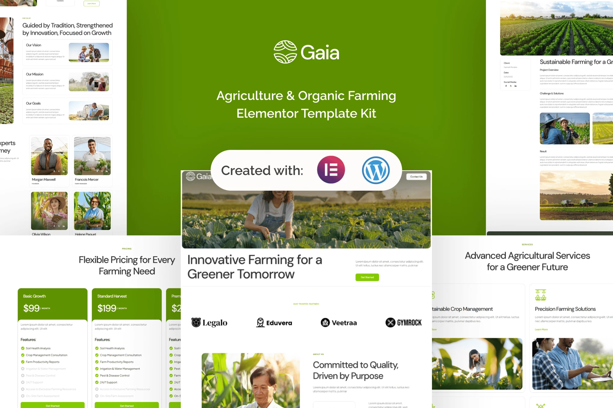 Gaia - Kit de plantillas Elementor para agricultura y agricultura orgánica