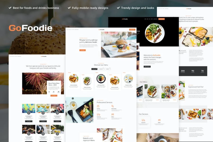 GoFoodie - Kit de plantillas Elementor Pro para cafeterías y restaurantes