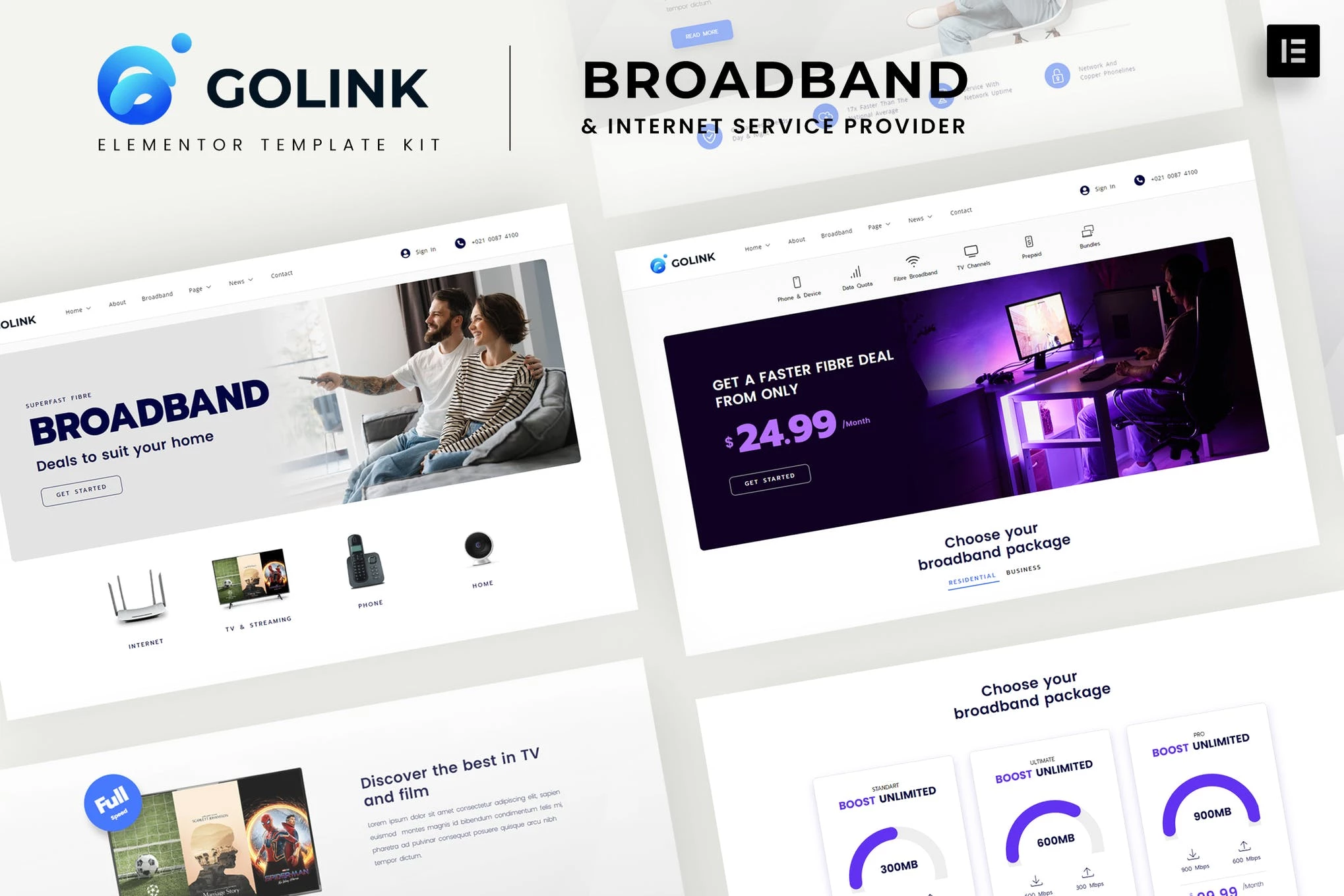 Golink - Template Kit para proveedores de servicios de Internet y banda ancha