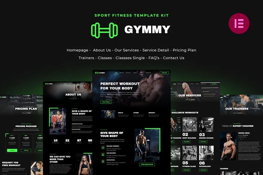 Gymmy - Template Kit Elementor de Fitness & Gym