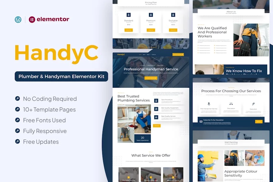 HandYC - Template Kit Elementor Pro para fontaneros y manitas