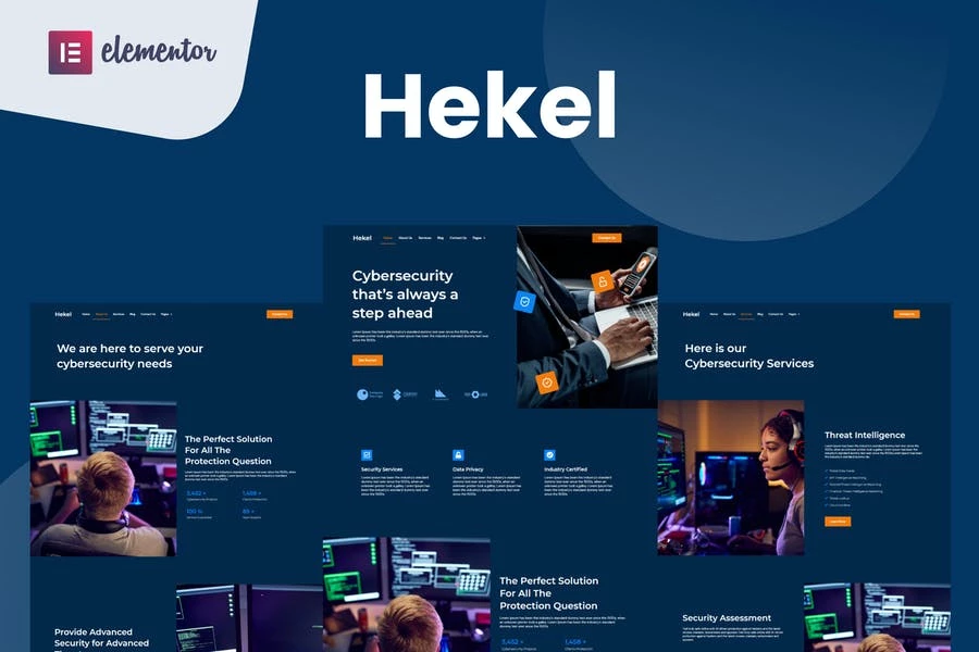 Hekel - Kit de plantillas Elementor de ciberseguridad