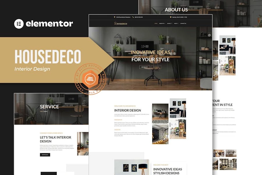 Housedeco - Template Kit Elementor de diseño de interiores