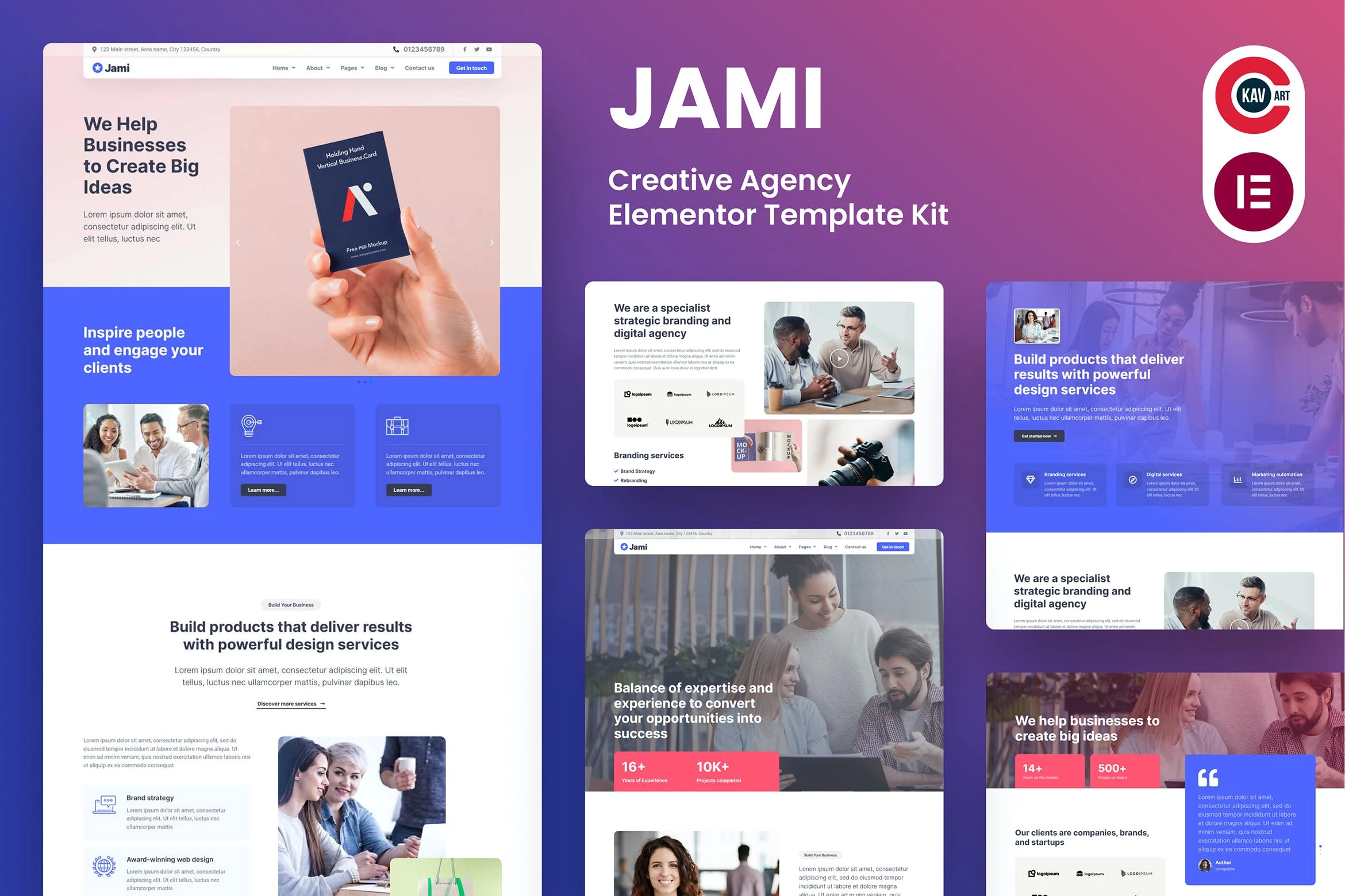 Jami - Template Kit Elementor para Agencia creativas