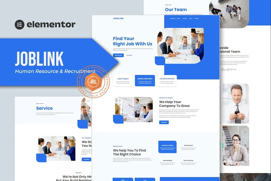 Jobslink - Template Kit Elementor para Agencia de recursos humanos y contratación