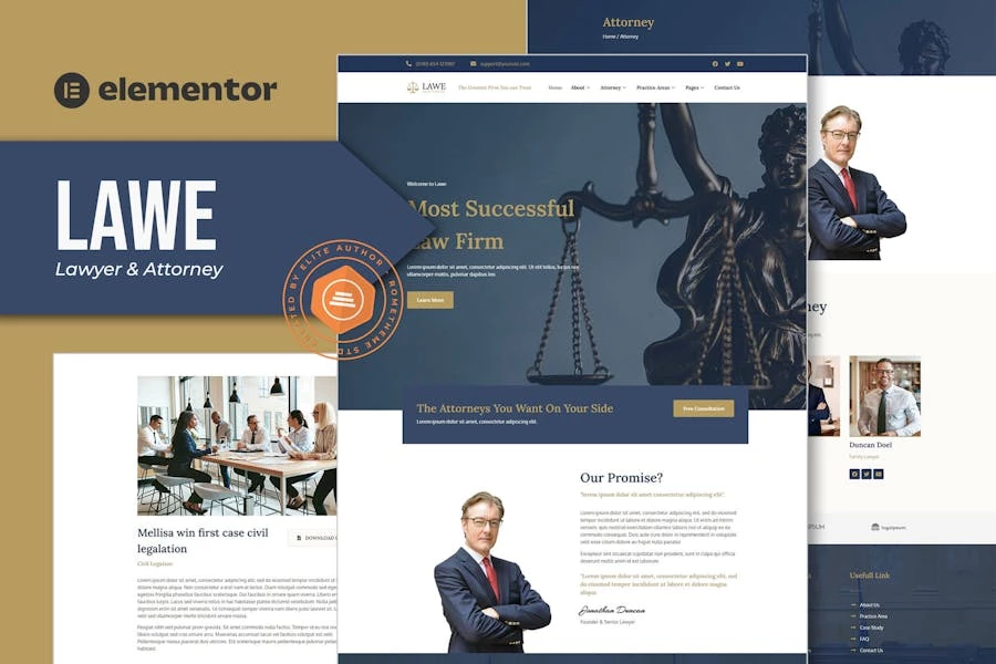LAWE - Template Kit Elementor de abogado y abogado