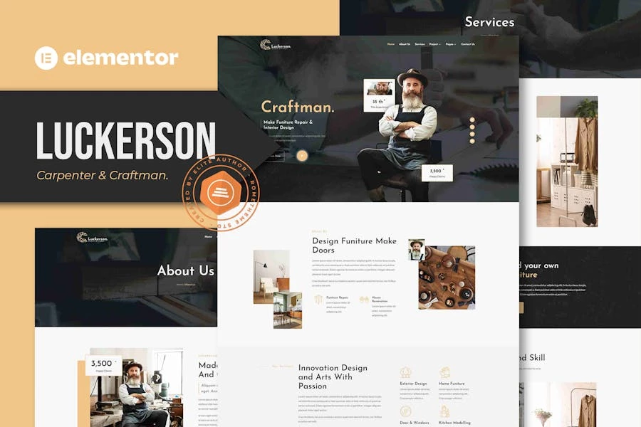 Luckerson - Template Kit de elementor carpintero y artesano
