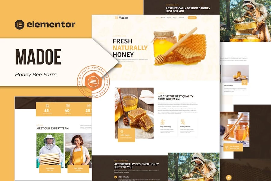Madoe - Template Kit Elementor de Honey Bee Farm