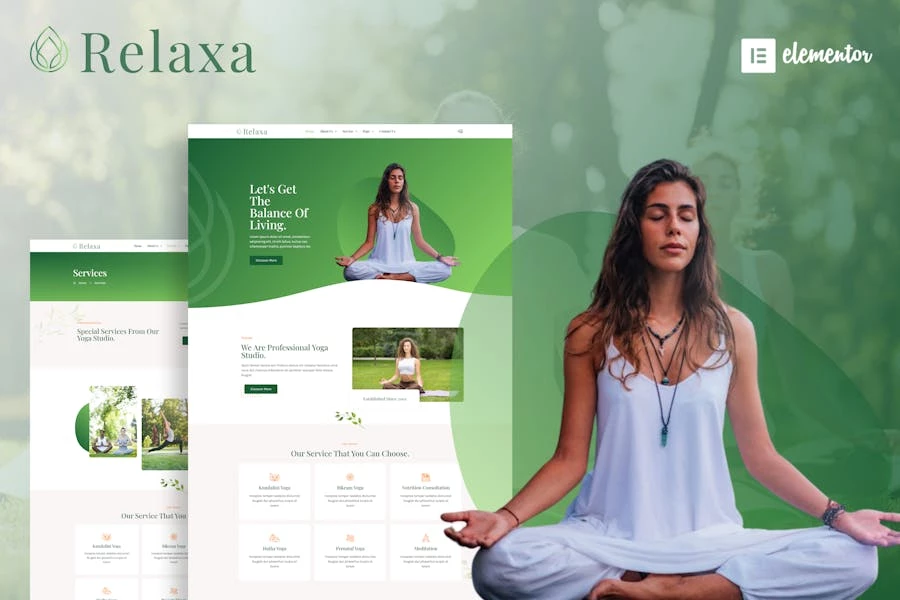 Relaxa - Template Kit Elementor para profesores y estudios de yoga