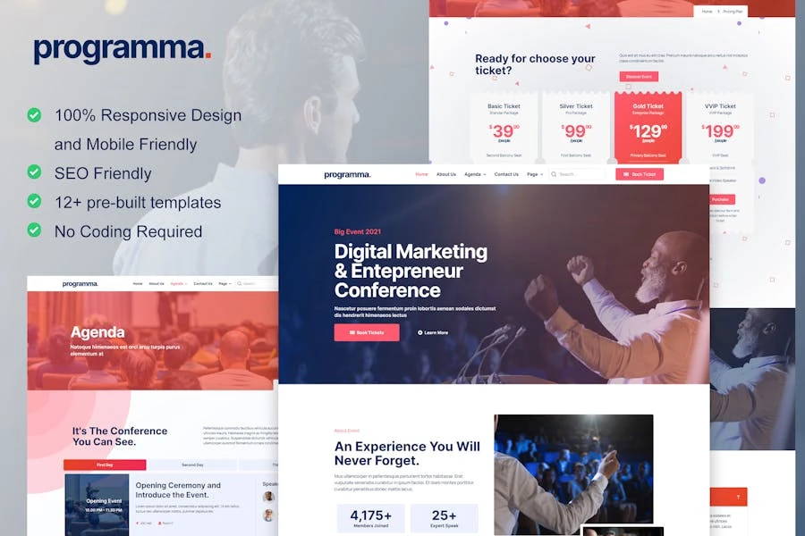 Programa - Kit de plantillas Elementor para eventos y conferencias