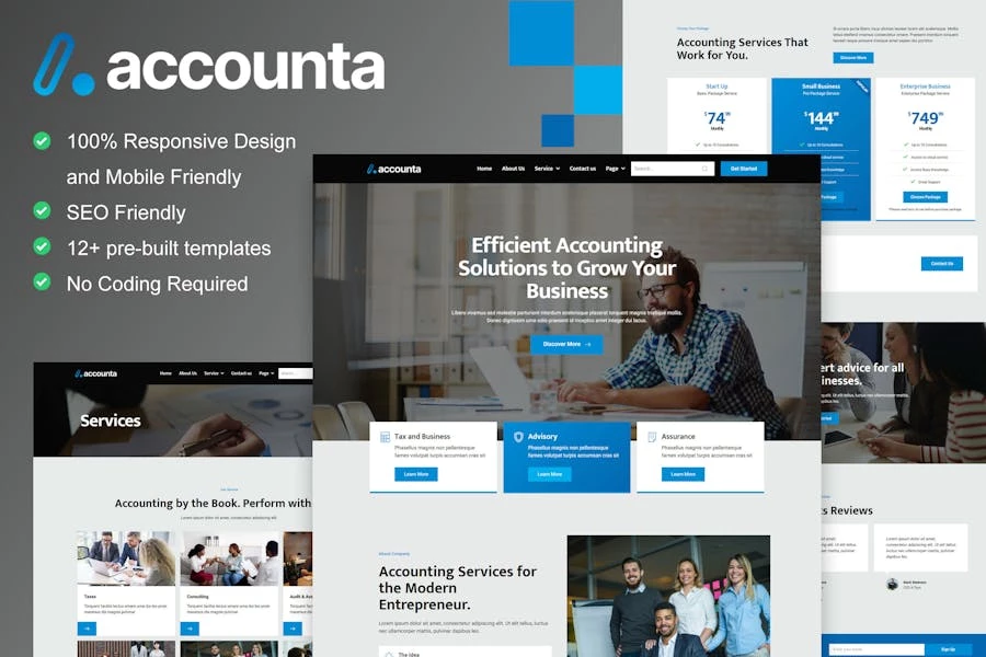 AccountA - Kit de plantillas Elementor para empresa de contabilidad