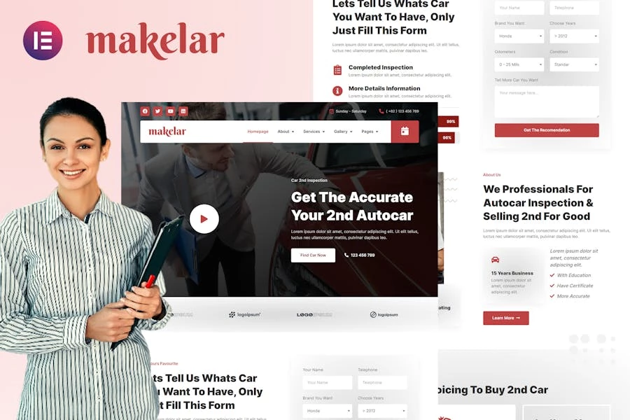 Makelar - Template Kit Elementor de Autocar Inspection Services