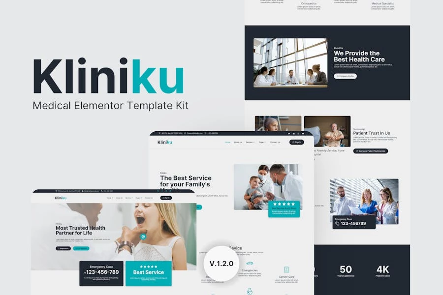 Kliniku - Template Kit de Medical Elementor