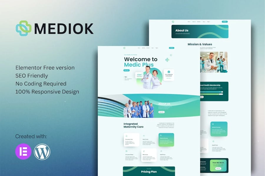 Mediok - Kit de plantillas de Medical Elementor