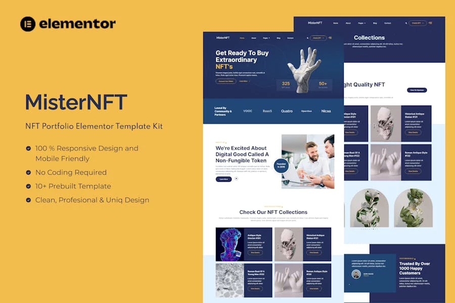 MisterNFT - Template Kit NFT Porfolio Elementor