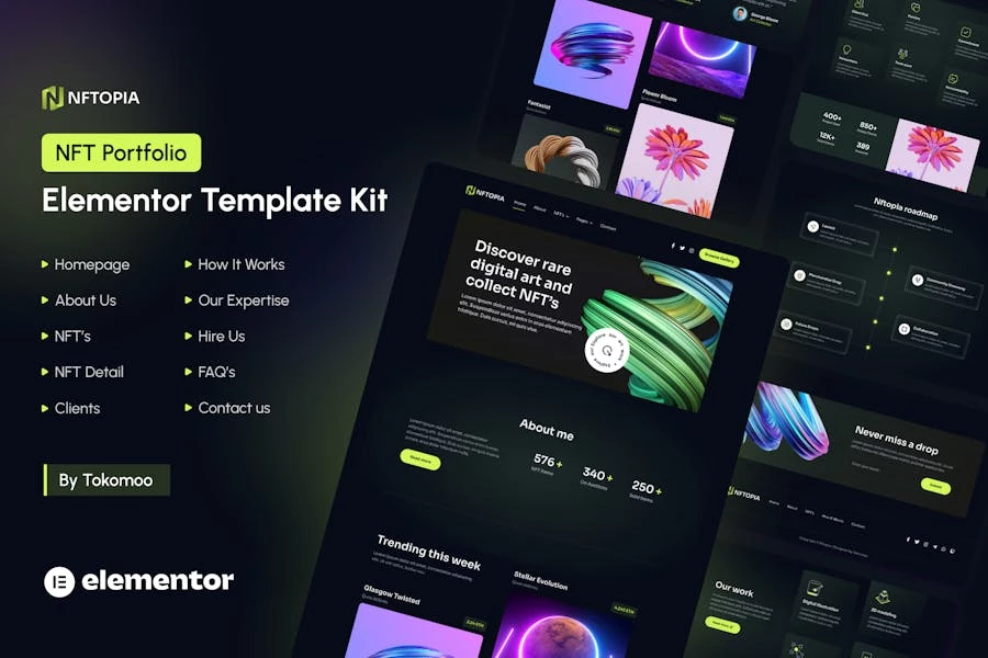 Nftopia - Template Kit NFT Porfolio Elementor Pro