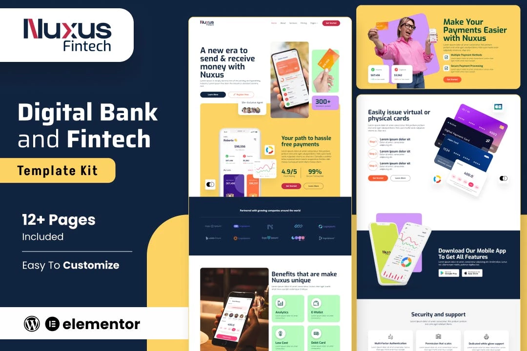Nuxus - Kit de plantillas Elementor para pasarelas de pago en línea