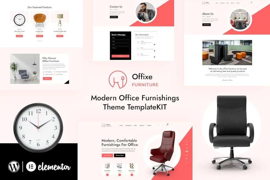 Office - Template Kit para muebles Elementor
