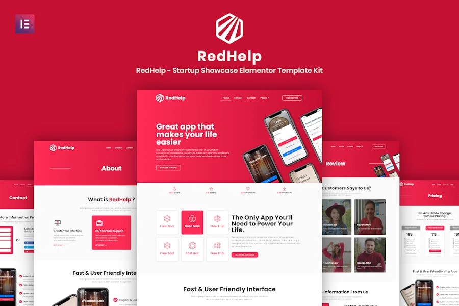 RedHelp - Template Kit Elementor para Startup Show