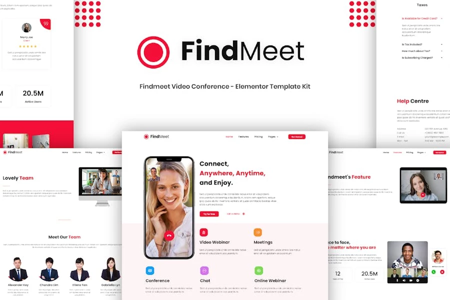 Findmeet - Template Kit de videoconferencia Elementor
