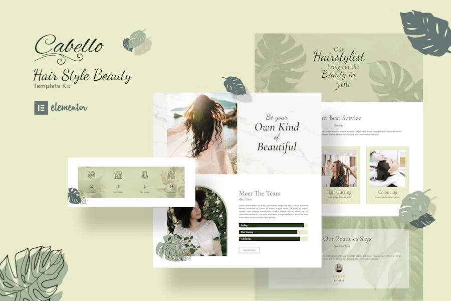Cabello - Kit de plantillas Elementor para estilistas profesionales