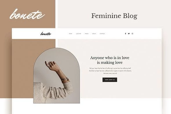 Bonete - Kit de plantillas Elementor para blog femenino