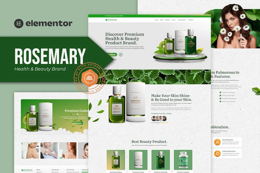 Rosemary - Template Kit Elementor para marca Salud y Belleza