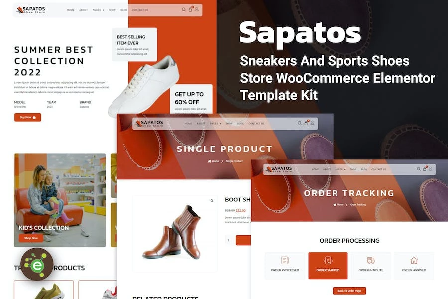 Sapatos - Template Kit WooCommerce Elementor para tienda de zapatillas y zapatos deportivos