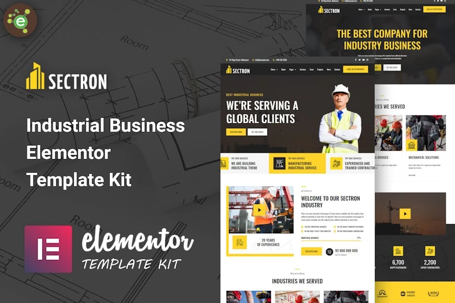 Sectron - Template Kit de Elementor para empresas industriales