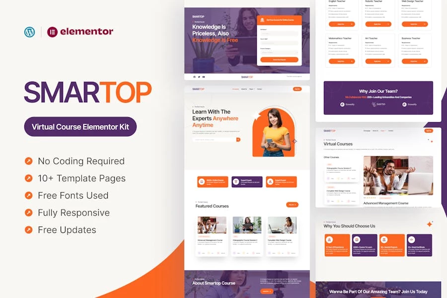 Smartop - Template Kit Elementor Pro para cursos virtuales