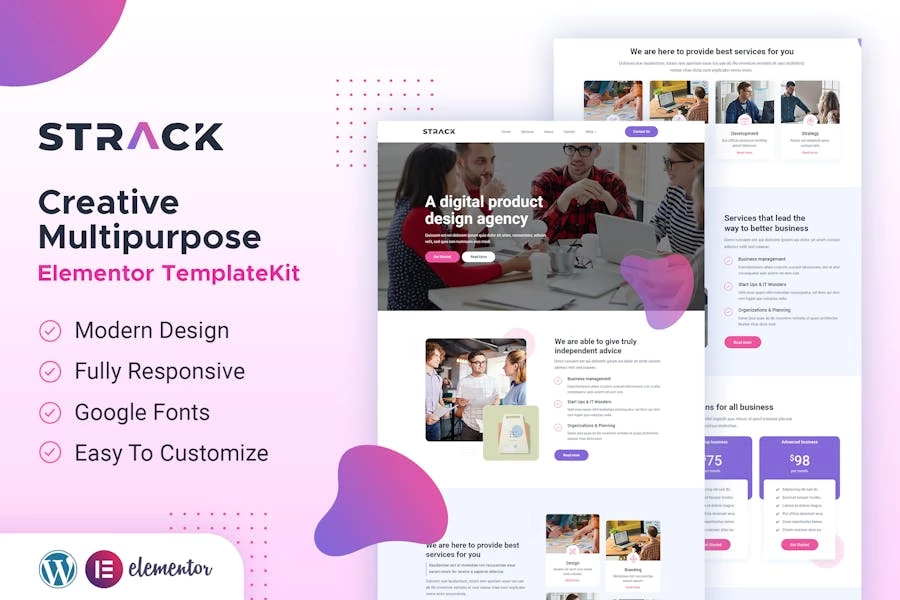 Negocio multipropósito STRACK | Template Kit Elementor