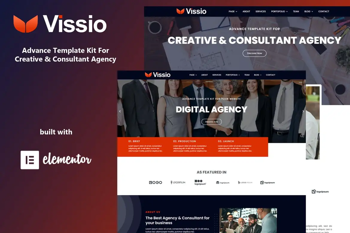 Vissio - Kit de plantillas de Business Elementor