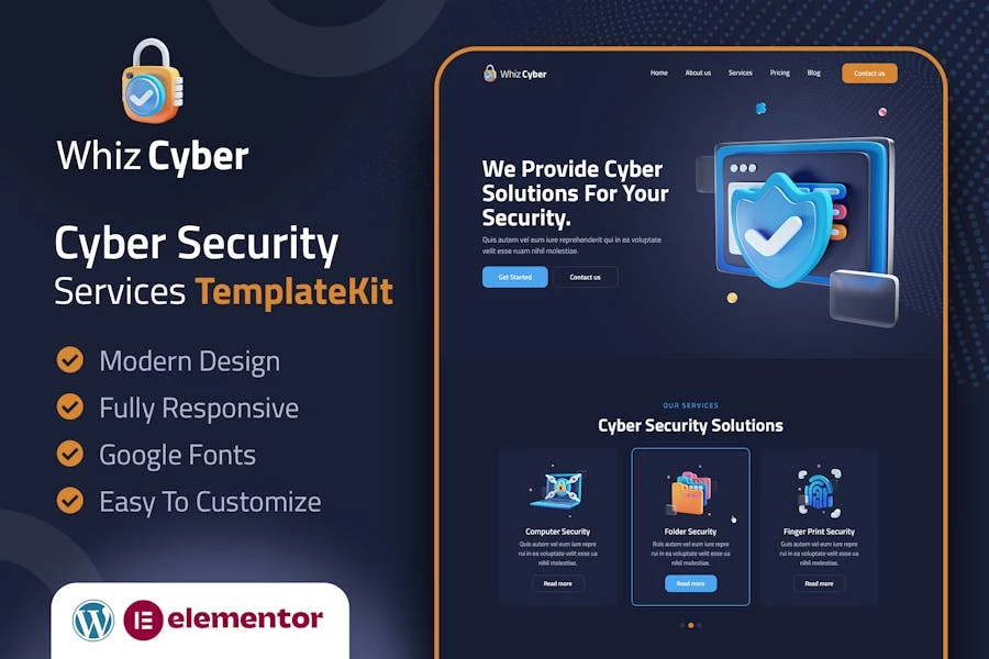 WhizCyber - Template Kit de elementos de seguridad cibernética