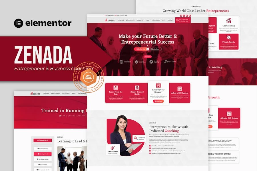 Zenada - Template Kit Elementor para emprendedores y coaching empresarial